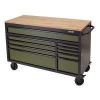 Draper BUNKER® Workbench Roller Tool Cabinet, 10 Drawer, 56\", Green £1,411.00